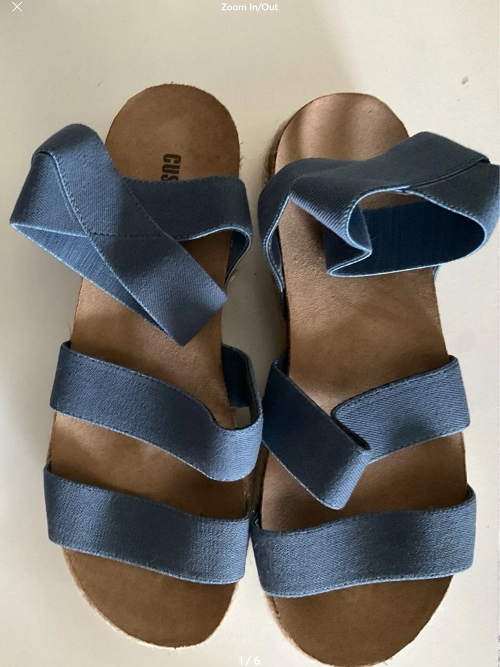 Denim platform sandals